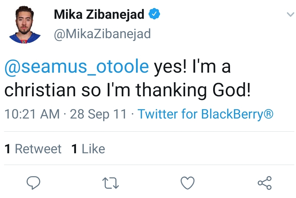 Mika Zibandejad Twitter